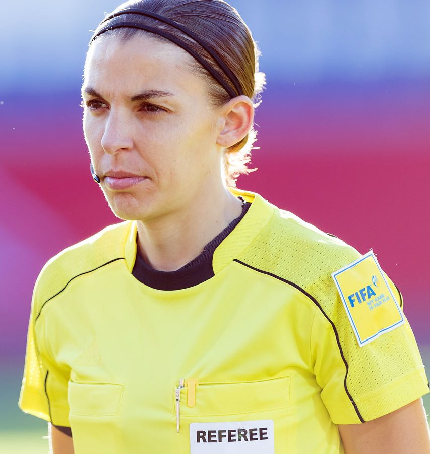 Stephanie Frappart, in charge of Germany versus Iceland, 2017 (Photo: Sven Mandel, Wikimedia Commons).