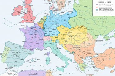 A map of Europe in 1871.