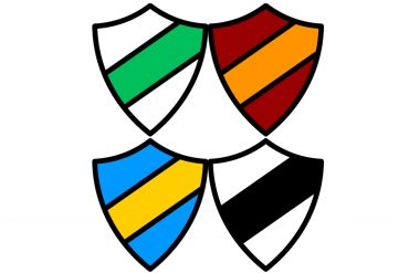 Four badges.