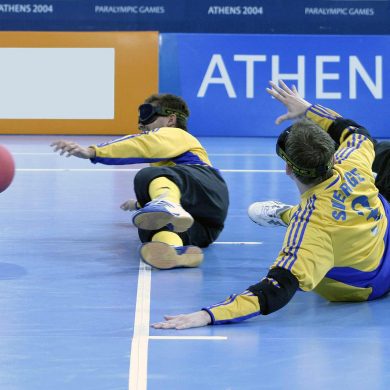 Goalball at the 2008 Paralympics in Athens (Photo: Helene Stjernlöf).