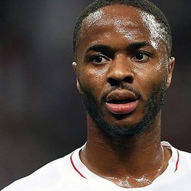Raheem Sterling playing for England in the 2018 World Cup (Photo: Антон Зайцев, Wikimedia Commons).