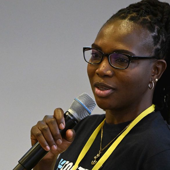 Ayisat Yusuf speaking at Inspires conference (photo: Fare network).