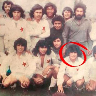 Diego’s first step in football at the club Estrella Roja, from Villa Fiorito.
