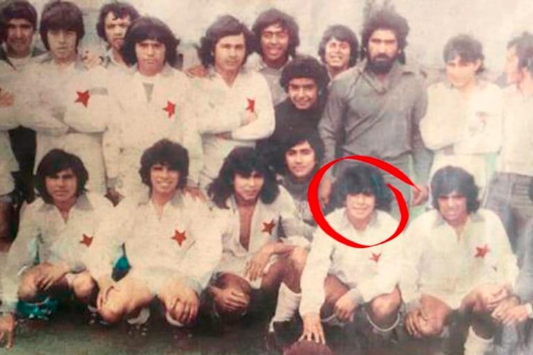 Diego’s first step in football at the club Estrella Roja, from Villa Fiorito.