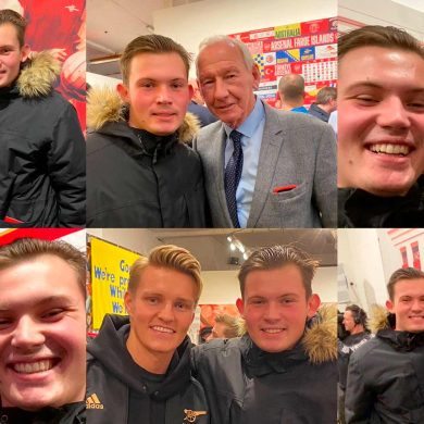 Collage with Arsenal legends.