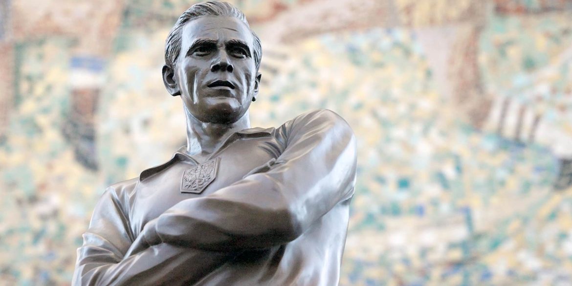 Gerard Cieślik statue at Silesian Stadium.
