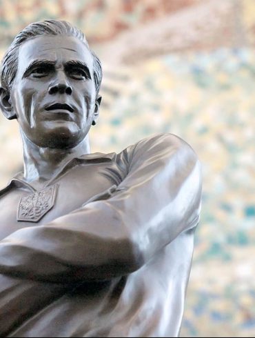 Gerard Cieślik statue at Silesian Stadium.