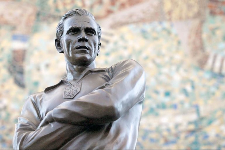 Gerard Cieślik statue at Silesian Stadium.