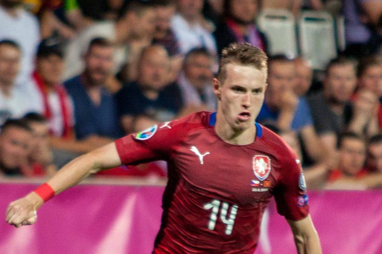 Jakub Jankto playing for the Czech national team.