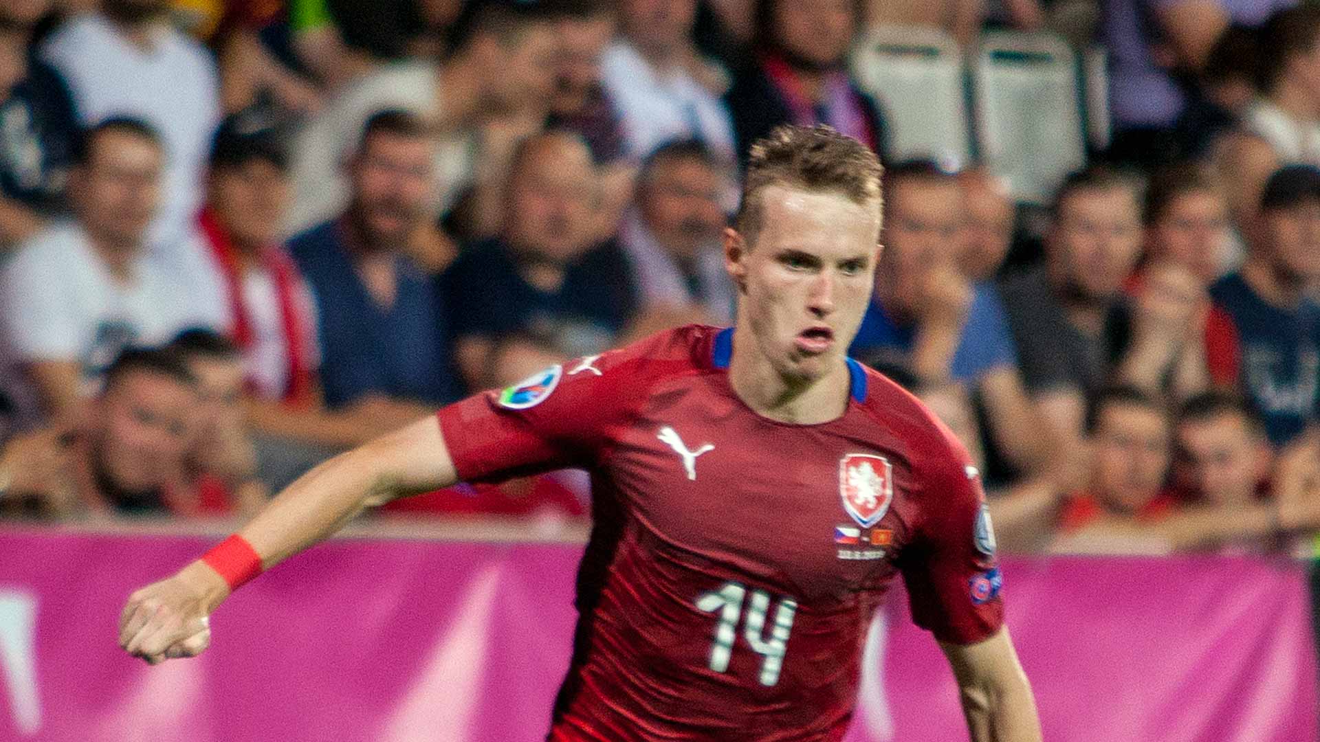Jakub Jankto playing for the Czech national team.