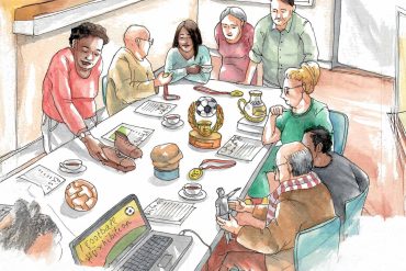 The value of collecting football together (illustrated by Els Thijsse).