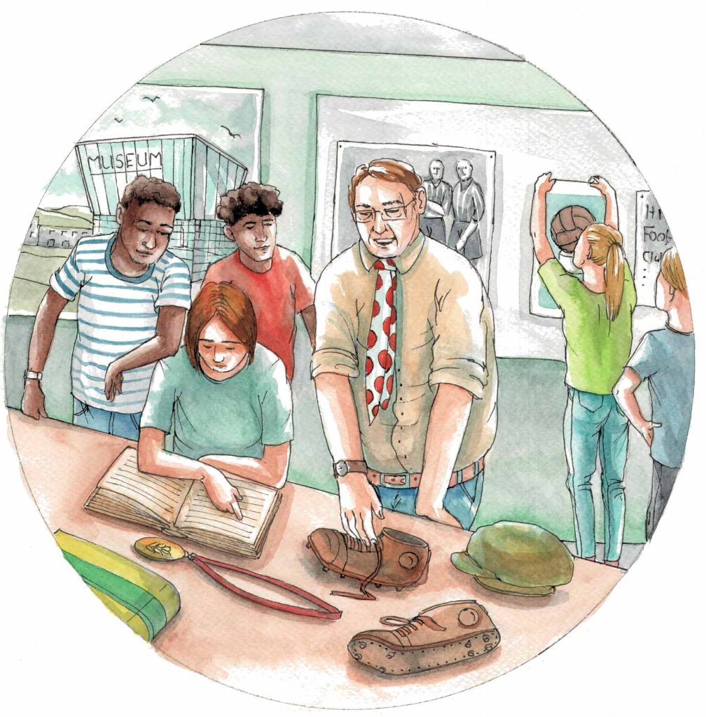 Football heritage in the classroom (illustrated by Els Thijsse).