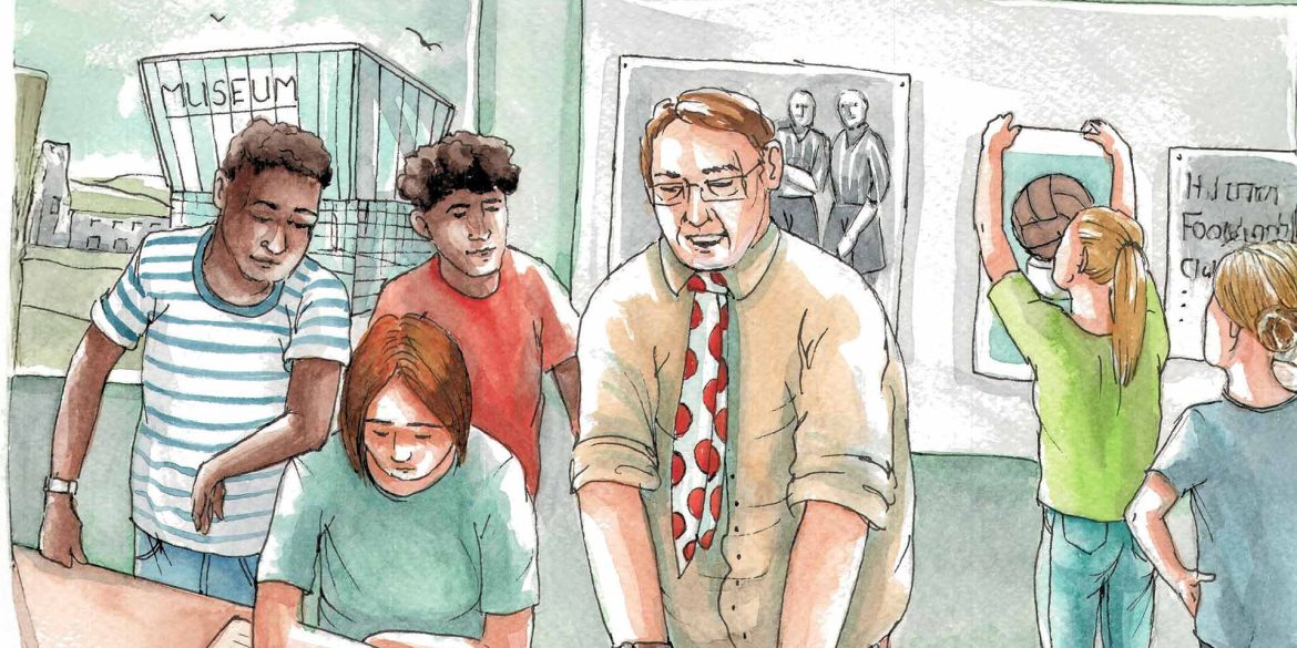 Football heritage in the classroom (illustrated by Els Thijsse).