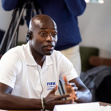 Mbo Mpenza, in the foreground (Photo: Lukasz Kobus, EC - Audiovisual Service European Union, 2020).
