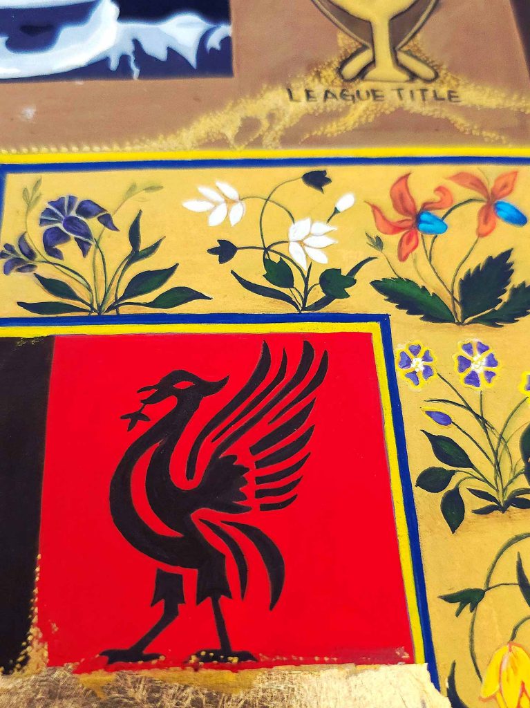 Close up of the heritage used art technique.