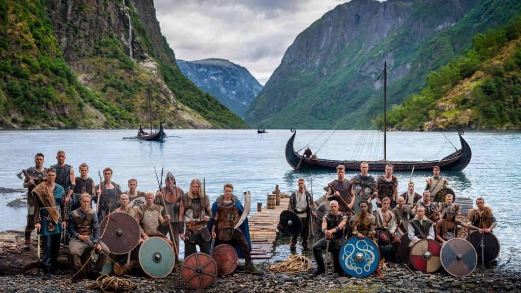 Norway’s national team poses as Vikings ahead of the 2026 World Cup. Photo: David Yarrow (The Athletic / Norwegian Football Federation).